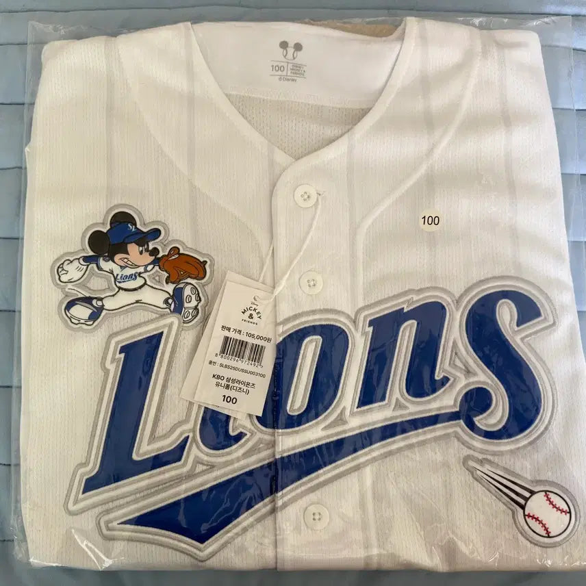 [BUNJANG] Samsung Lions x Disney Mickey Mouse Collaboration Baseball Jersey 100 / 삼성라이온즈 디즈니 미키 마우스 유니폼 100