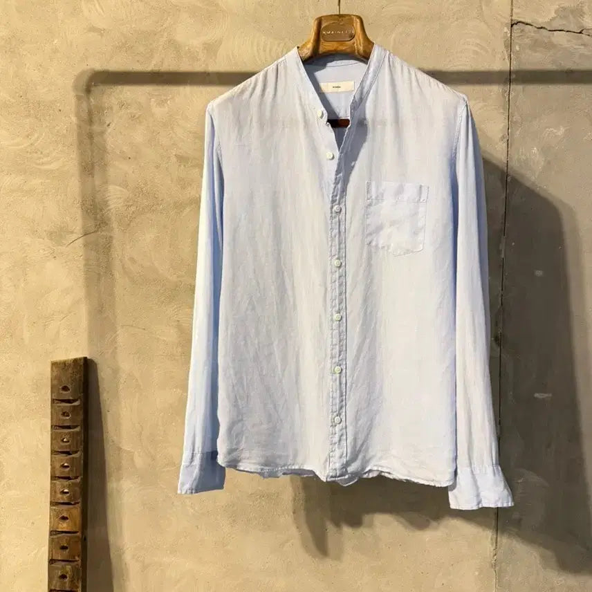 [BUNJANG] Beaker Linen Henley Neck Shirt (Men's 100) / 비이커 린넨 셔츠 남성100