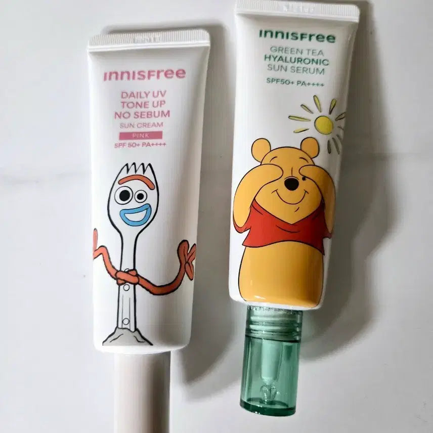 [BUNJANG] Innisfree Winnie the Pooh & Toy Story Pooky Edition Sunscreen SPF50+ PA++++ (Bundle) / 이니스프리 선크림 2종 곰돌이 푸 포키 에디션