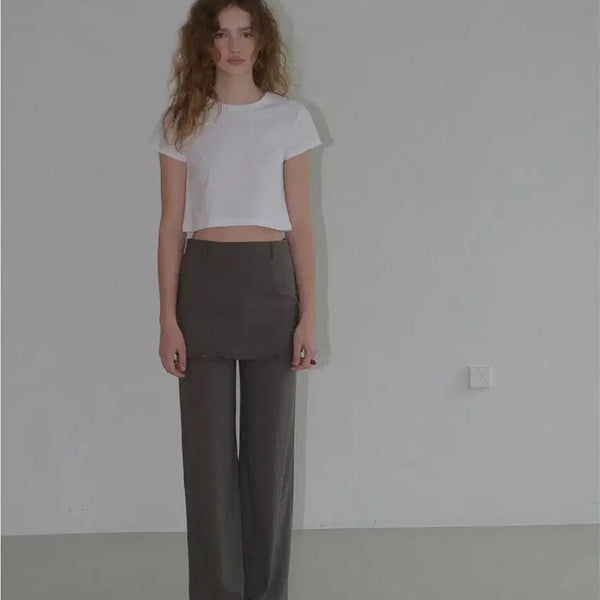 [BUNJANG] Lovebymood Ove Skirt Slacks (Charcoal Brown) / lovebymood ove skirt slacks 스커트슬랙스 (차콜브라운)