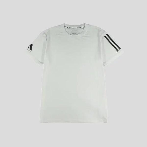 [BUNJANG] Adidas Combat Sports White Black Colorblock Logo 3-Stripes Regular Fit Performance T-Shirt (L) / 아디다스 컴뱃 스포츠 화이트 블랙 배색 로고 삼선 레귤러핏 기능성 반팔 티셔츠 L