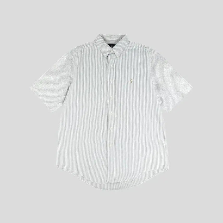 [BUNJANG] Polo Ralph Lauren 00s White Purple Stripe Multi-Pony Button-Down Oxford Cotton Short Sleeve Shirt XL / 폴로랄프로렌 00s 화이트 퍼플 배색 스트라이프 멀티포니 버튼다운 블레이크 옥스포드 코튼 반팔셔츠 하프셔츠 XL