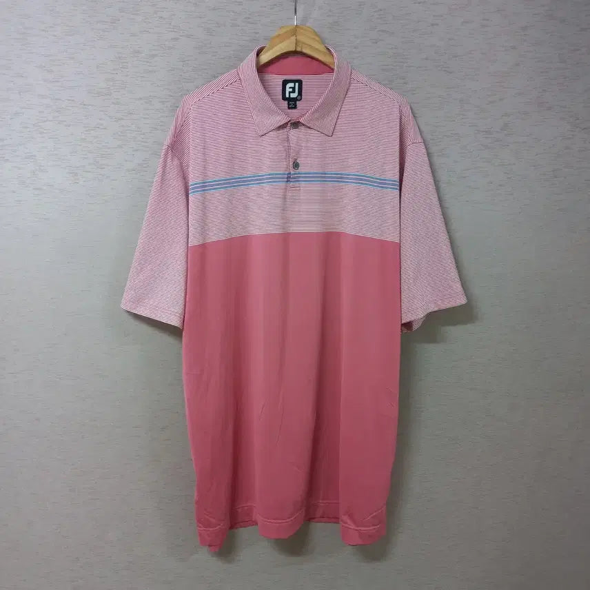 [BUNJANG] Footjoy Striped Collar T-shirt Men's 2XL / B7-24/풋조이 스트라이프  카라티 남성2XL