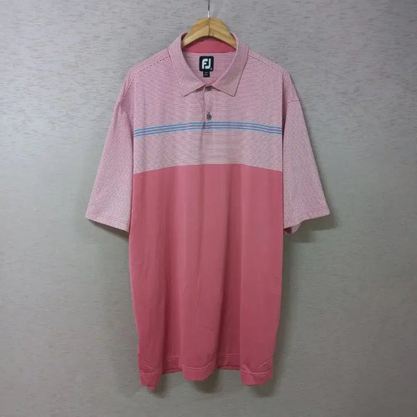 [BUNJANG] Footjoy Striped Collar T-shirt Men's 2XL / B7-24/풋조이 스트라이프  카라티 남성2XL