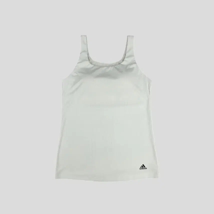 [BUNJANG] Adidas Aeroready Reflective Ribbed Sleeveless Top - Women's M / 아디다스 화이트 블랙 배색 로고 에어로레디 리플렉티브 골지 기능성 슬리브리스 민소매 나시 WOMANS M
