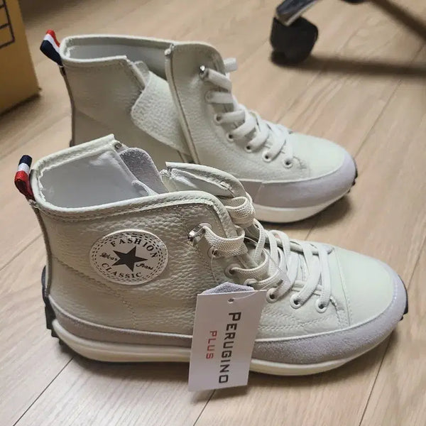[BUNJANG] Ferruzzino Plus High-Top Sneakers Cream 240mm / 페루지노 플러스 하이탑 스니커즈 크림색 240
