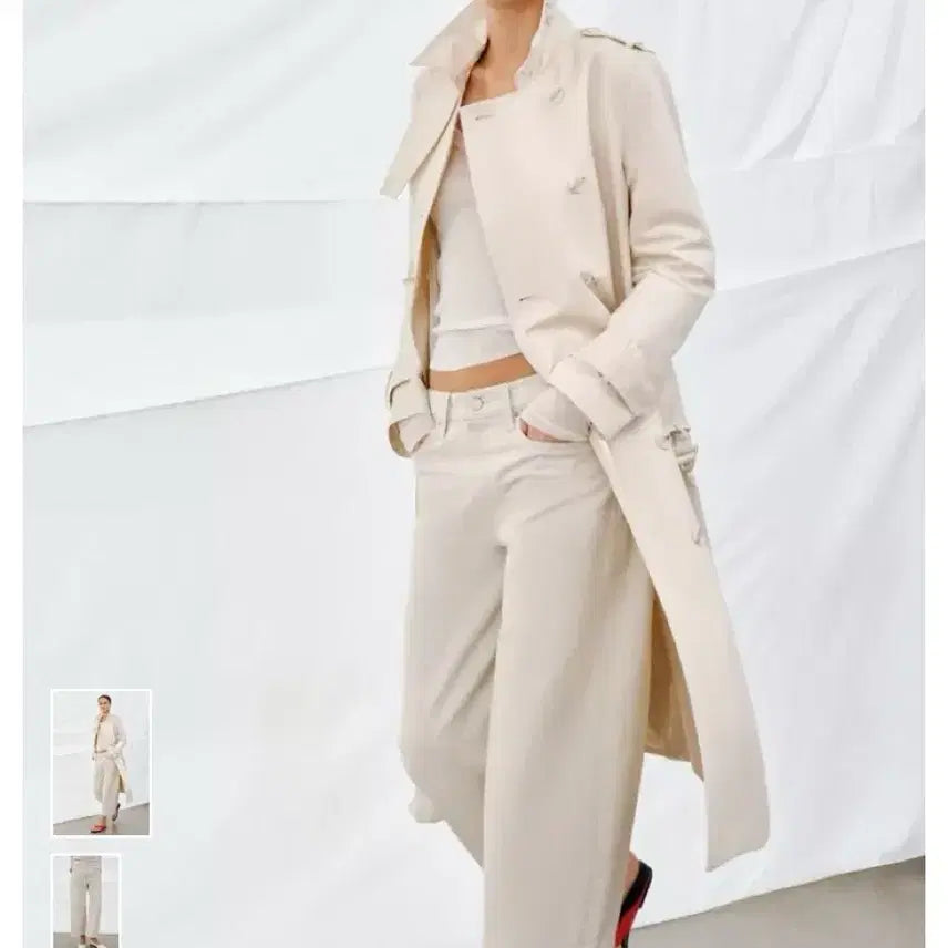 [BUNJANG] Zara Mid-Rise Wide Leg Quilotte Pants - Stone Color / 택달린 미착용 세상품 ZARA 바지