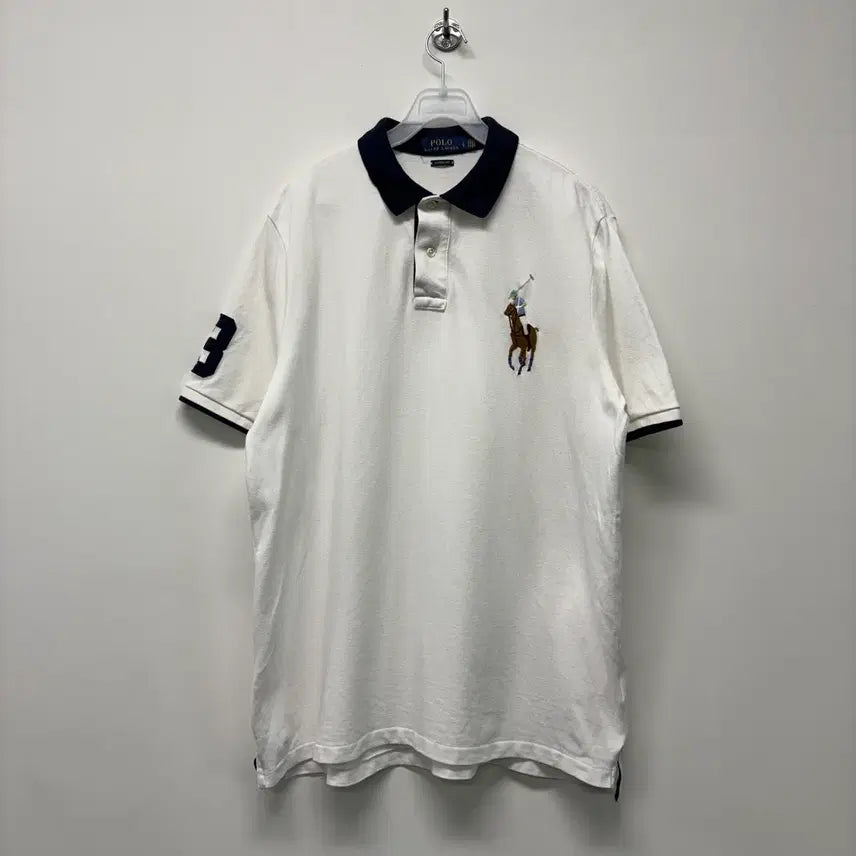 [BUNJANG] Polo Ralph Lauren White Big Pony Polo Shirt / 폴로 랄프로렌 화이트 빅포니 카라티