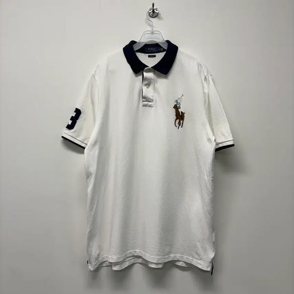 [BUNJANG] Polo Ralph Lauren White Big Pony Polo Shirt / 폴로 랄프로렌 화이트 빅포니 카라티