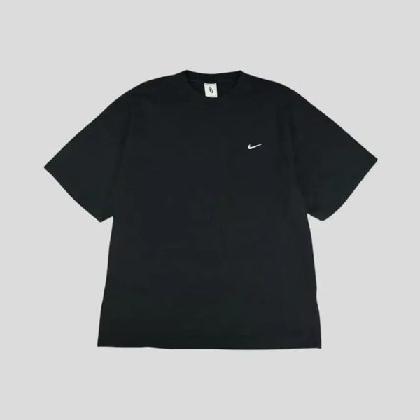 [BUNJANG] Nike NRG Solo Swoosh Heavy Cotton Oversized T-Shirt L-XL / 나이키 NRG 블랙 화이트 배색 솔로스우시 로고 헤비코튼 오버핏 반팔 티셔츠 L-XL