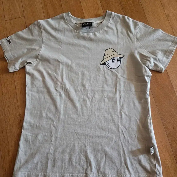 [BUNJANG] Malbon Golf Golf Ball Character Short Sleeve T-Shirt Beige / 말본 골프 공 캐릭터 반팔 티셔츠 베이지