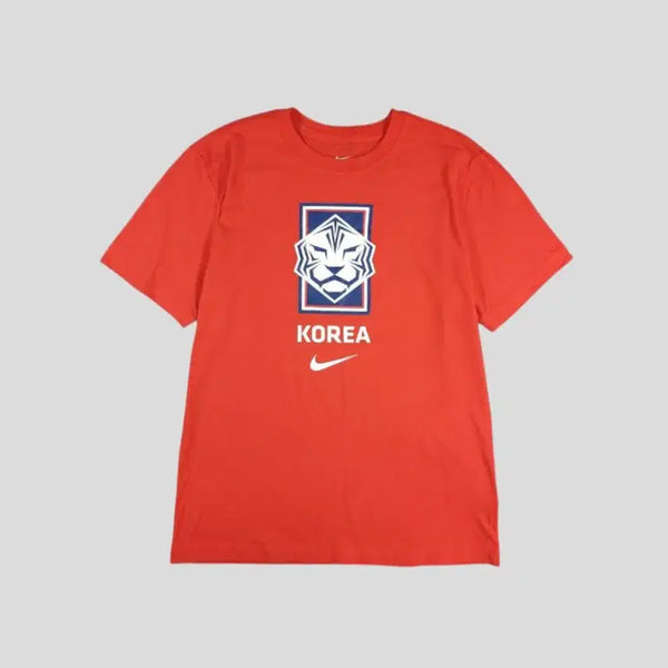 [BUNJANG] Nike Soccer Cotton Short Sleeve T-Shirt (Red/Navy/White, Size M-L) / 나이키 레드 네이비 화이트 배색 타이거 국대FC 스우시 로고 사커 코튼 반팔 티셔츠 M-L