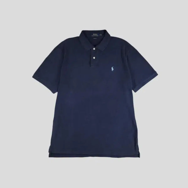 [BUNJANG] Polo Ralph Lauren Pigment Navy Sky Pony Classic Fit Half-Button Polo T-Shirt XL / 폴로랄프로렌 피그먼트 네이비 스카이블루포니 클래식핏 하프버튼 카라넥 PK 피케 반팔 티셔츠 XL