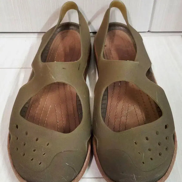 [BUNJANG] Kaki Jelly Sandals Size 39 (US 8.5-9) / 카키색 젤리 샌들  245~250mm