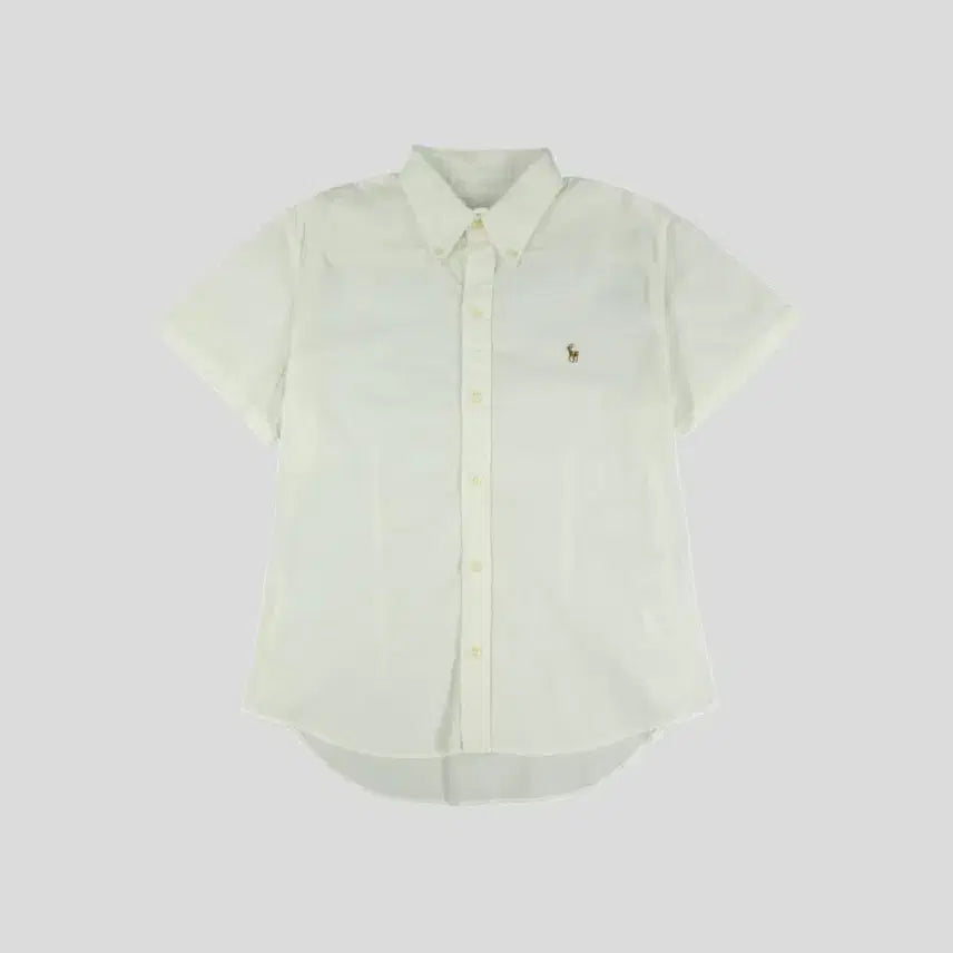 [BUNJANG] Polo Ralph Lauren Women's L White Multi-Pony Button-Down Short Sleeve Shirt / 폴로랄프로렌 JP 화이트 멀티포니 버튼다운 반팔셔츠 하프셔츠 WOMANS L