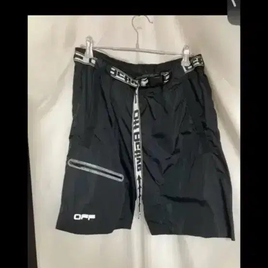 [BUNJANG] Off-White Industrial Belt Nylon Shorts Black / 오프화이트 나일론 쇼츠 인더스트리얼 벨트 반바지 블랙 스트릿