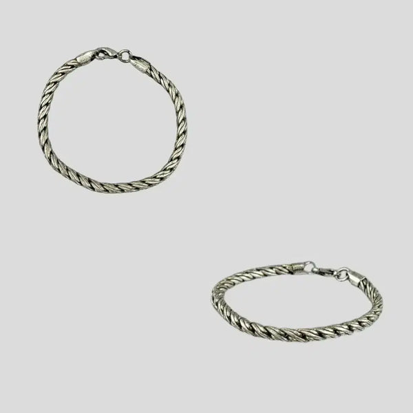 [BUNJANG] Vintage Cable Rope Chain Bracelet Stainless Steel 925 Silver / 빈티지 케이블 로프체인 스테인리스 925실버 스트릿 펑크 팔찌 브레이슬릿