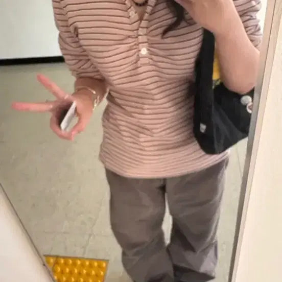[BUNJANG] Sculptor Shirring Tennis Shirt Pink / 새상품) 스컬프터 셔링 테니스 셔츠 핑크