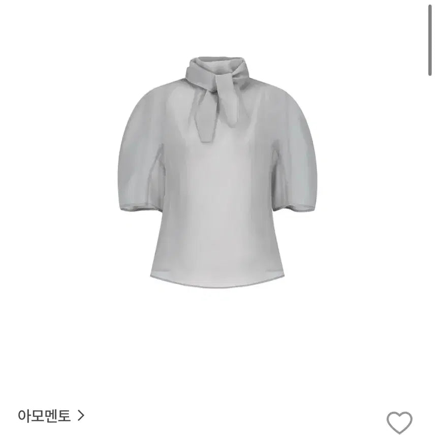 [BUNJANG] Amomento Knotted Collar Top Gray / 아모멘토 블라우스 knotted collar top, gray