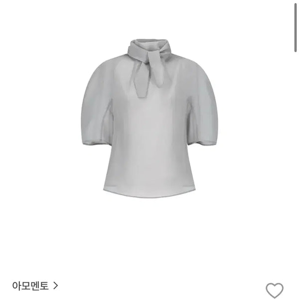 [BUNJANG] Amomento Knotted Collar Top Gray / 아모멘토 블라우스 knotted collar top, gray
