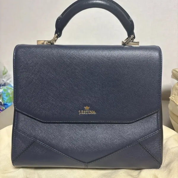 [BUNJANG] J.ESTINA Navy Tote Bag with Strap / 제이에스티나 네이비 토트백 끈 포함