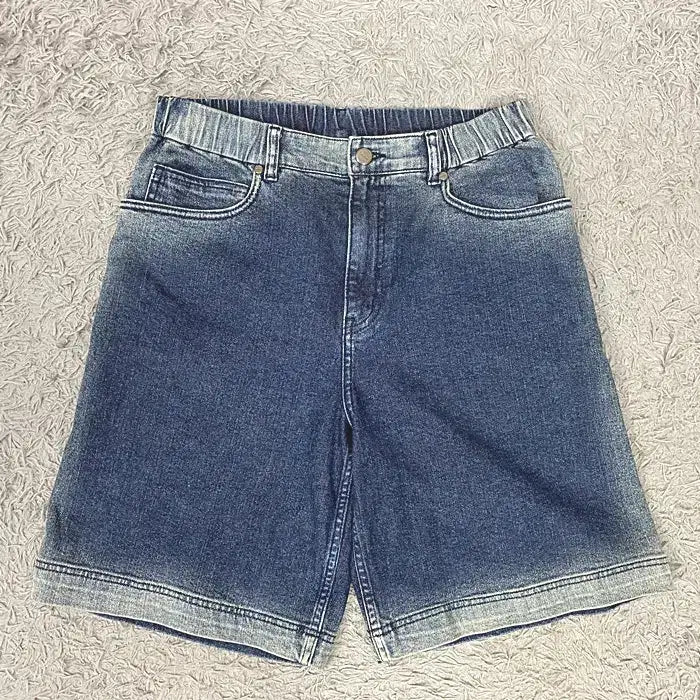 [BUNJANG] System Denim Shorts with Elastic Waistband - 30 Inch / 시스템 청 데님 반바지 허리밴딩 30인치