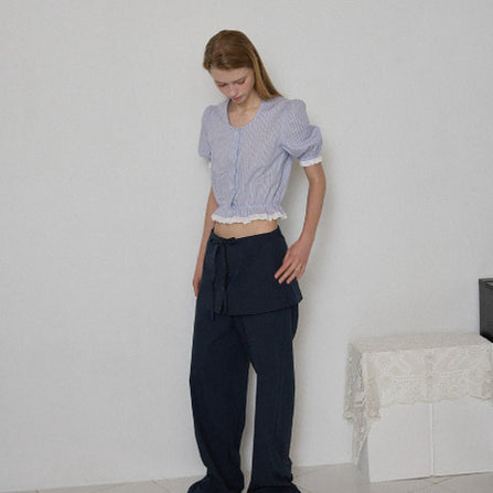 [BUNJANG] Love By Mood Layered Cotton Pants / lovebymood 러브바이무드 레이어드 코튼 팬츠