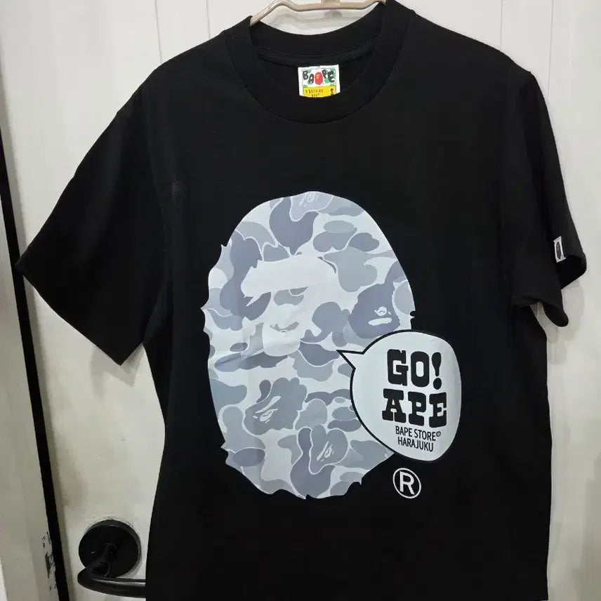 [BUNJANG] BAPE Camo Harajuku Short Sleeve T-Shirt Black S / 베이프 카모 하라주크 반팔티 블랙 s