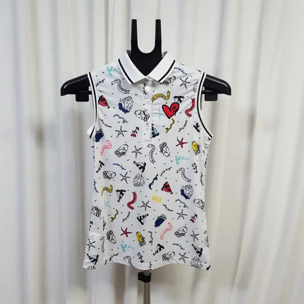 [BUNJANG] CASTELBAJAC Women's Sleeveless Performance T-Shirt Size 90 / 까스텔바작 여성 골프 기능성 민소매 티셔츠 택제거 90 오일장 0331