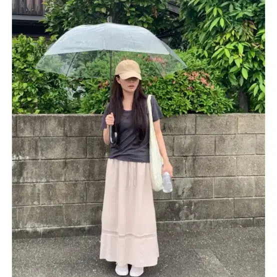 [BUNJANG] OINI Hisa Long Skirt Pink Beige / 오이니 hisa 스커트 핑크베이지 (새상품)