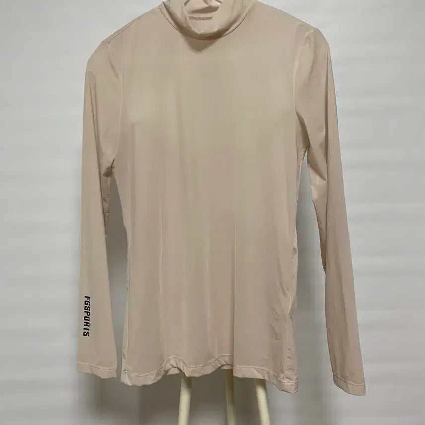 [BUNJANG] FANTOM Beige Turtleneck Polo T-Shirt Size 90 / FANTOM 팬톰 베이지 터틀넥 폴라티 90