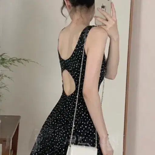 [BUNJANG] Forever 21 Polka Dot Crisscross Open Back Sleeveless Dress / 뒷태반전 도트 민소매 원피스