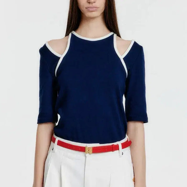 [BUNJANG] EENK Cutout T-shirt Navy XS / 잉크 EENK 컷아웃 티셔츠 (새상품)