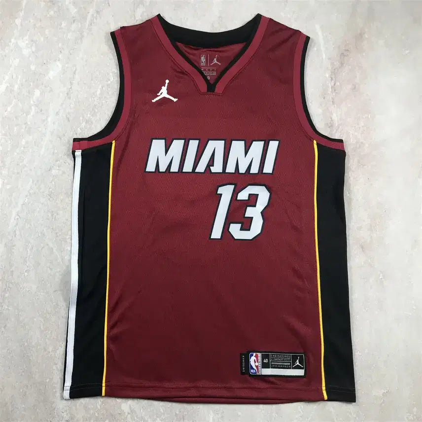 [BUNJANG] Miami Heat #13 Adebayo Regular Red Basketball Jersey / NBA 농구복 마이애미 히트 13호 아데바요 레귤러 레드 핫 프레스