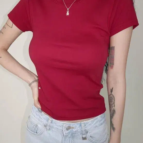 [BUNJANG] Pale Jade Chewy Basic Round-Neck T-Shirt / 페일제이드 Chewy Basic Round-Neck T
