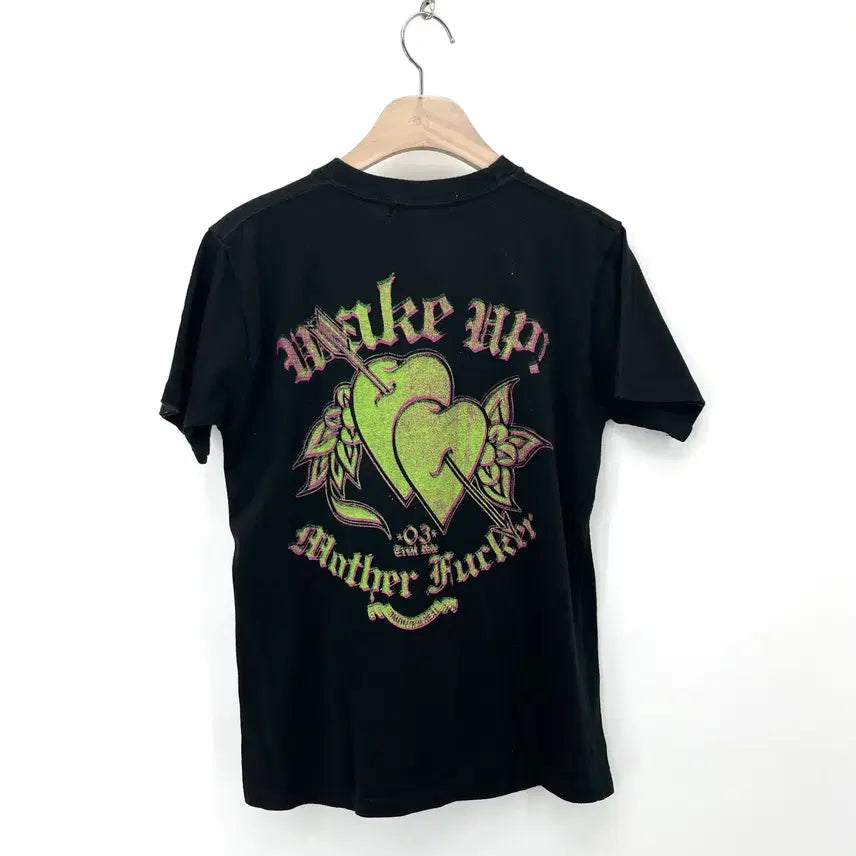 [BUNJANG] Punk Heart Print Short Sleeve T-Shirt / [JPN] 펑크 하트 프린팅 반팔티셔츠
