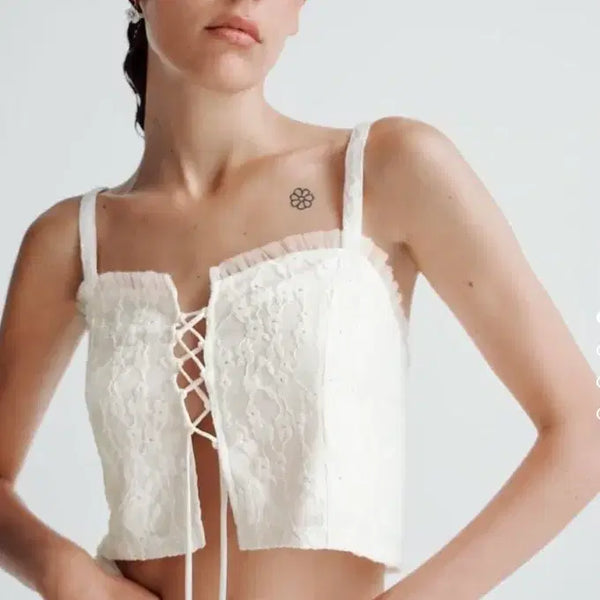 [BUNJANG] Zara Tulle Crop Top S / zara 튤 크롭 탑 s