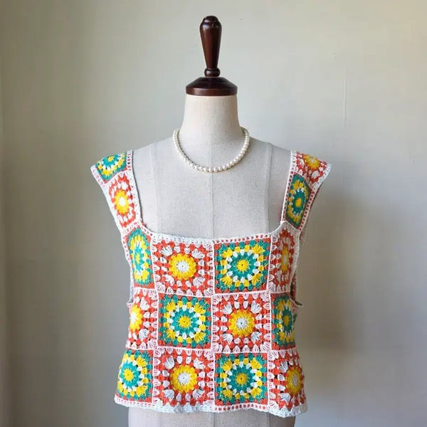 [BUNJANG] Crochet Knit Bustier Vest / 크로쉐 니트 뷔스티에 조끼 베스트