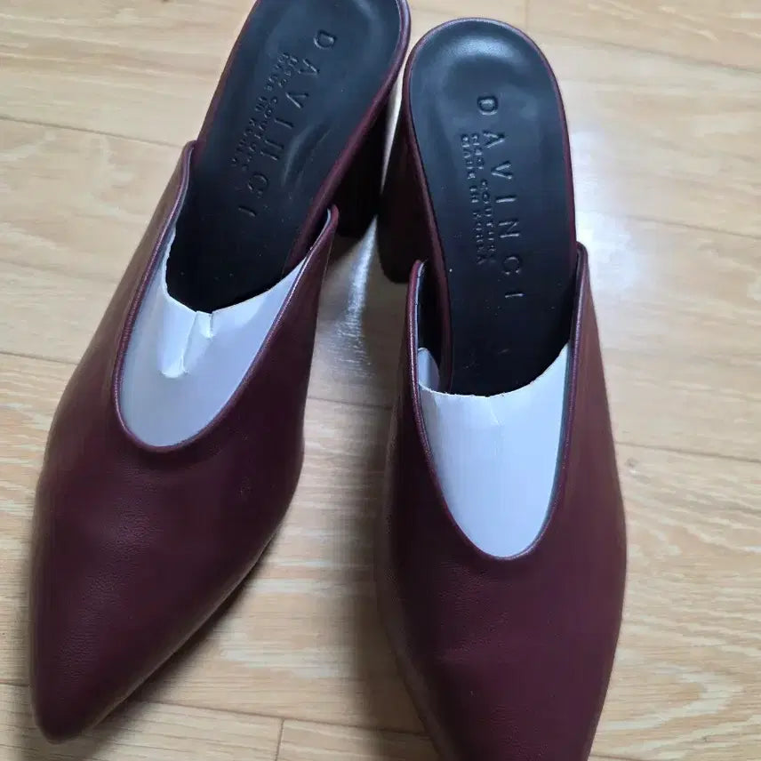 [BUNJANG] Da Vinci Women's Burgundy Mule Heels / 다빈치 여성 뮬 힐 버건디