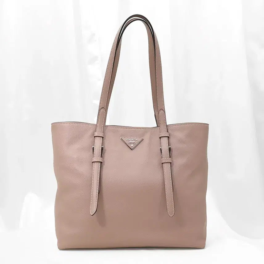 [BUNJANG] Prada BR5134 Beige Saffiano Triangle Logo Shopper Shoulder Bag / 프라다 BR5134 베이지 사피아노 트라이앵글 로고 쇼퍼 숄더백