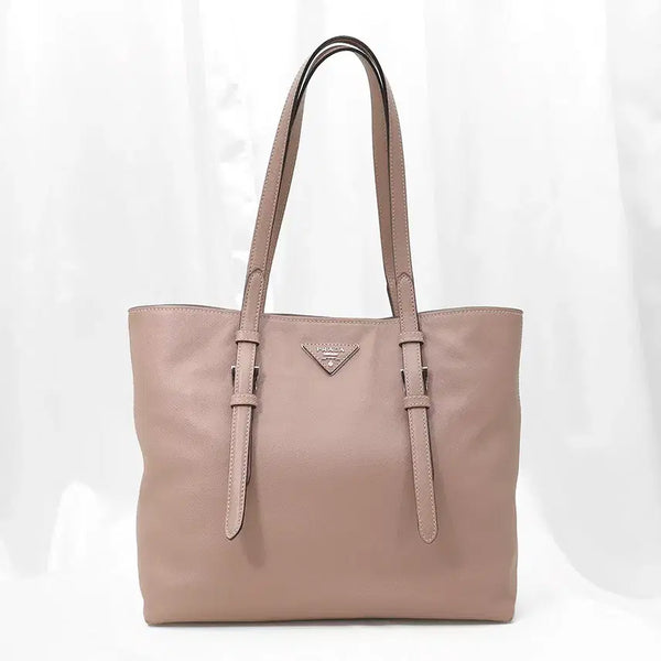 [BUNJANG] Prada BR5134 Beige Saffiano Triangle Logo Shopper Shoulder Bag / 프라다 BR5134 베이지 사피아노 트라이앵글 로고 쇼퍼 숄더백