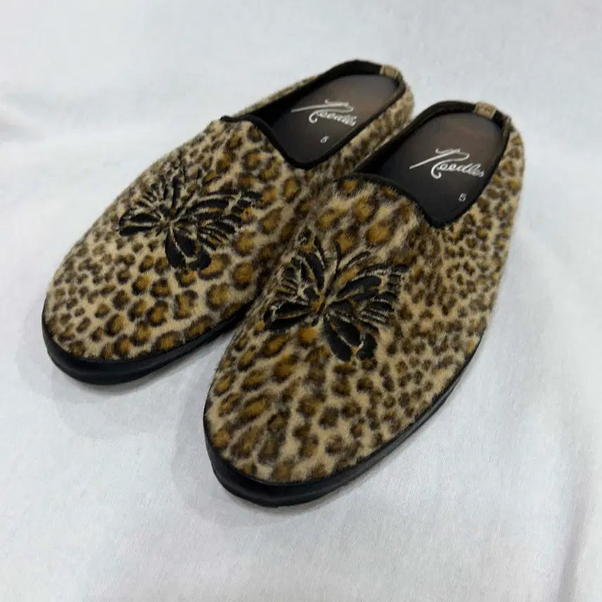 [BUNJANG] Needles x BEAMS Leopard Mules Shoes / 니들스 X 빔즈 레오파드 뮬 230