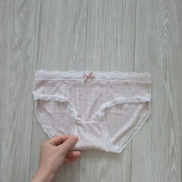 [BUNJANG] Pink Floral Embroidered Women's Panties / 핑크 꽃자수 여성 속옷 팬티