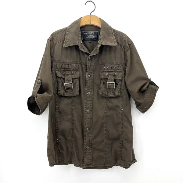 [BUNJANG] Roushatte Garments Military Buckle Multi-Pocket Work Shirt / [Roushatte Garments] 밀리터리 버클 멀티포켓 워크셔츠