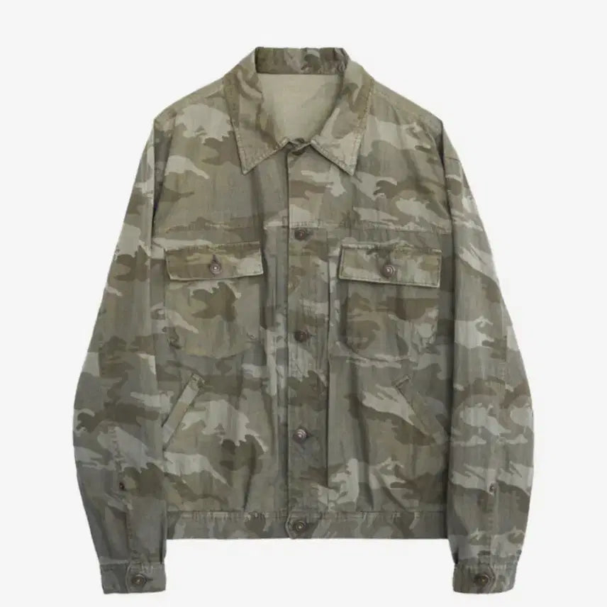 [BUNJANG] Polytru Used Trucker Jacket Camouflage / [4] 폴리테루 유즈드 트러커 자켓 카모플라쥬 카모