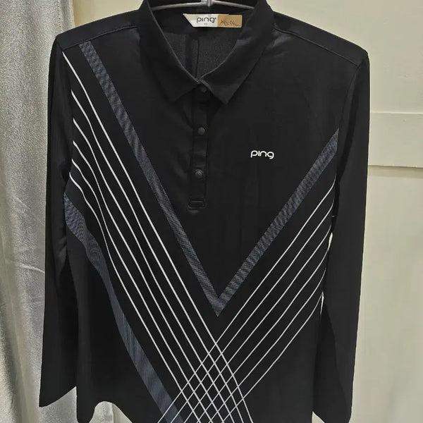 [BUNJANG] PING Golf Apparel Black Long-Sleeve T-Shirt Size 100 / 핑 골프웨어 긴팔 블랙 티셔츠 100