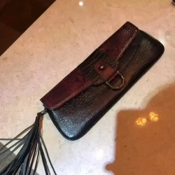 [BUNJANG] Women's Black Leather Clutch Bag (Unused) / 여성 소가죽 블랙 클러치백 미사용제품