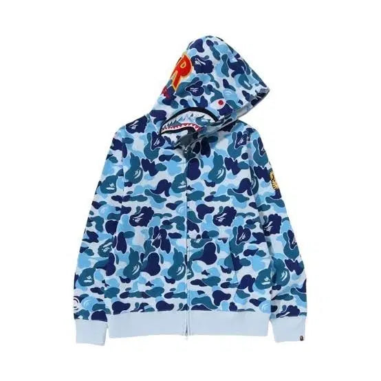[BUNJANG] Bape Shark Hoodie Blue Camo / 베이프 샤크후드 청계