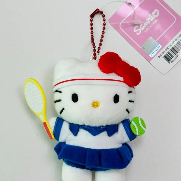 [BUNJANG] Sanrio Hello Kitty Tennis Plush Keychain 8cm / 산리오 헬로키티 테니스 인형 키링 8cm 새상품 정품
