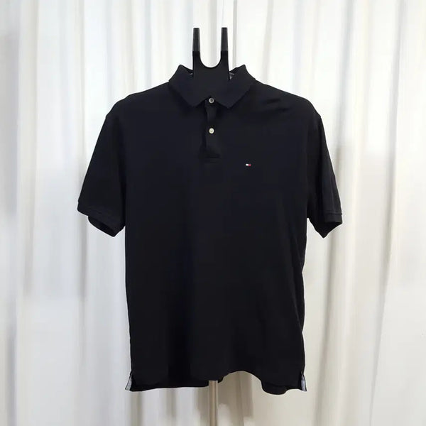 [BUNJANG] Tommy Hilfiger Men's Short Sleeve Polo Shirt Black L / 타미힐피거 남성 카라 반팔 티셔츠 블랙 L 오일장 0331